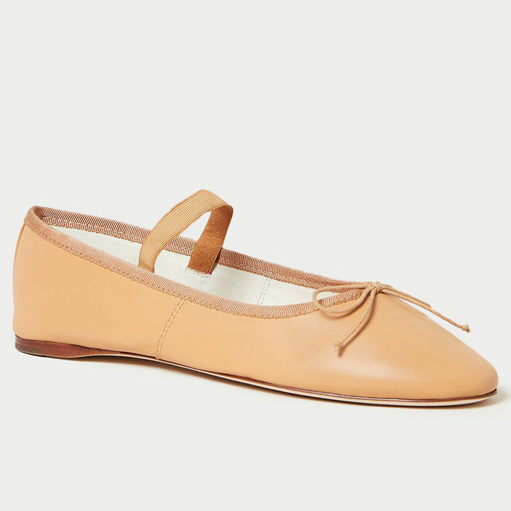 Mary Jane Ballet Flats for Women Woven Flats Elastic Strap Almond Toe Bow Ballerina Shoes