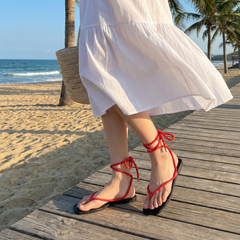 Rope Strappy Thong Flat Beach Sandals