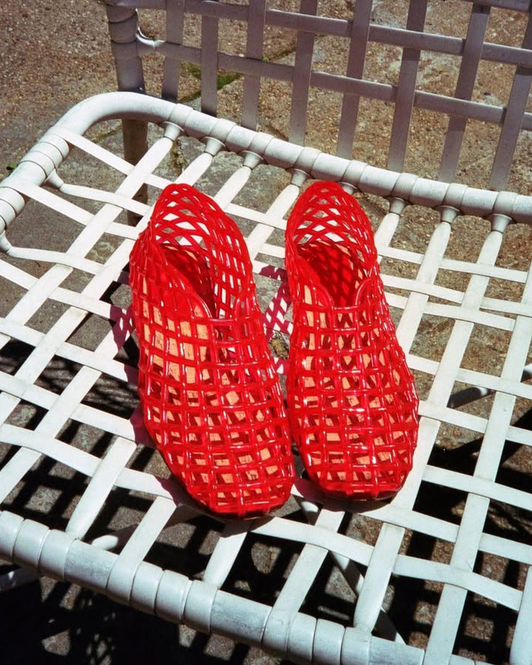 Jelly Mesh Ballet Flats Clear Hollow Beach Sandals